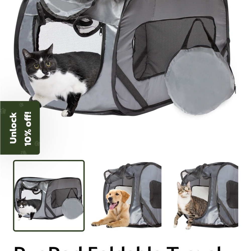 Portable Pet Carrier for Cats and Dogs - Gray NWOT Never Opened